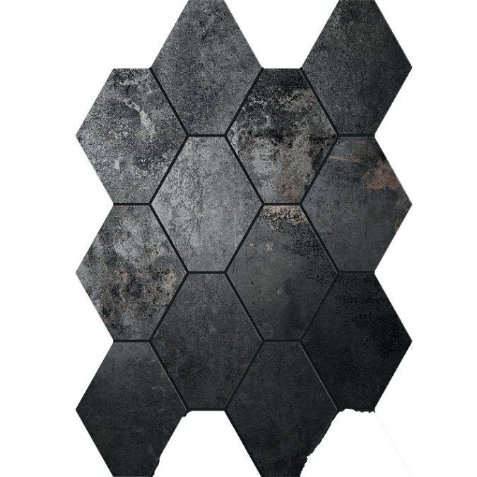 4 x 4 Oxid Iron Rectified Porcelain hexagon
